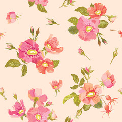 Roses Background - Seamless Floral Shabby Chic Pattern