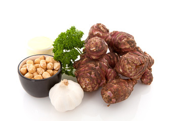 Ingredients for Jerusalem artichoke soup