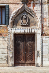 Fototapeta premium Detail of a door in Venice, Italy.