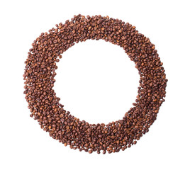 Alphabet from coffee beans.