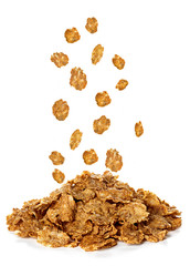 Flakes, Breakfast Cereal isolated on white background