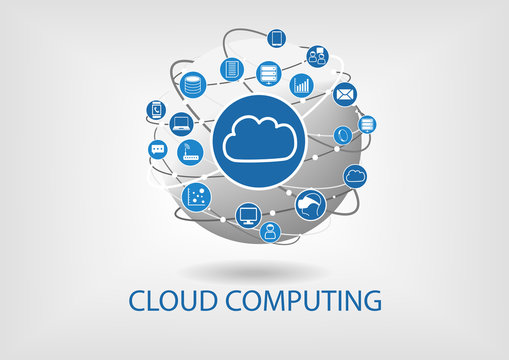 Cloud Computing Visualized By Connected Devices And Globe