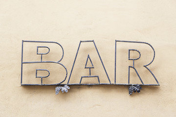 Sign bar in town