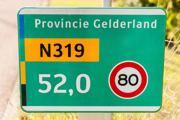 Traffic sign on a provincial road