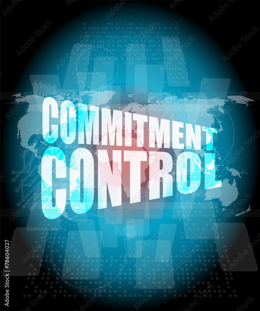 Aufkleber commitment control on digital touch screen
