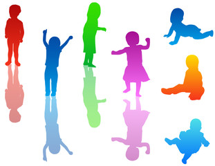 Illustration of kids silhouettes