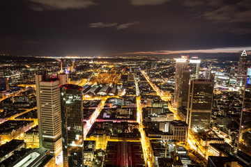 Obraz premium frankfurt am main germany cityscape at night