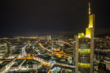 Obraz premium frankfurt am main germany cityscape at night