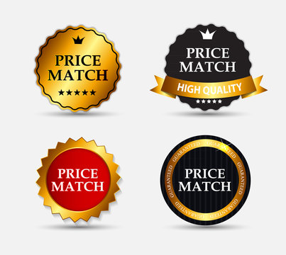 Price Match Label Set Vector Illustration