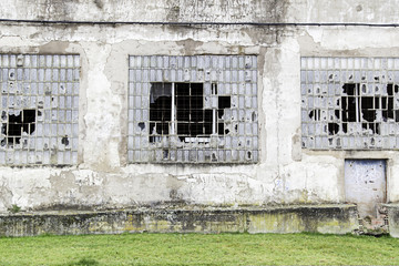 Windows of a building in ruins