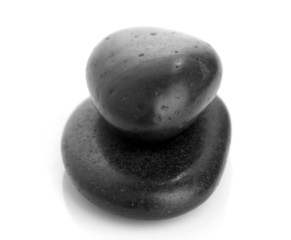 Growing piled up pebbles on a white background