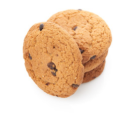 oat cookies on white background