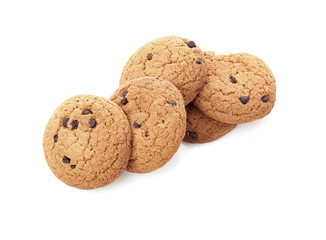 oat cookies on white background