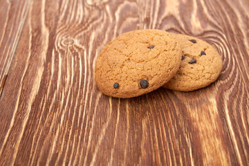 oat cookies on wooden table