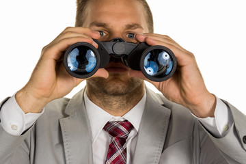 Manager mit Fernglas