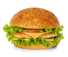 Hamburger isolated on white