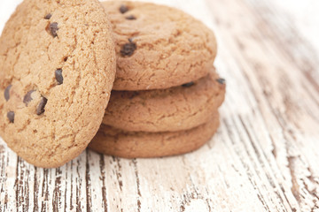 oat cookies on wooden table