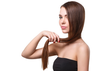 Woman with beautiful long hair
