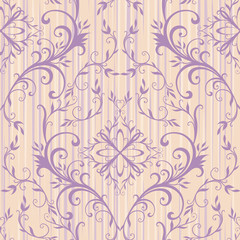 element of seamless pattern with elegant drawing in floral style