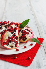ripe pomegranate seeds