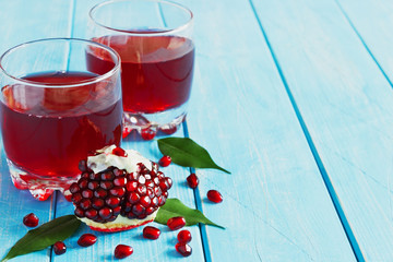 juice from fresh pomegranate seeds