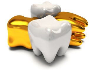 Gold and healthy teeth