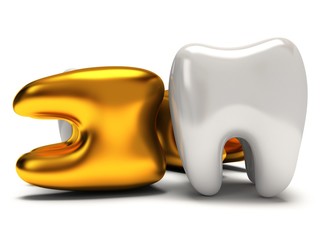 Gold and healthy teeth
