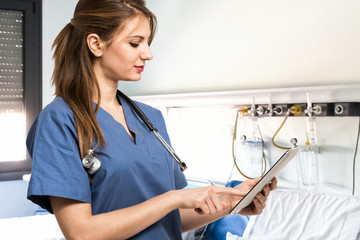 Doctor using a tablet