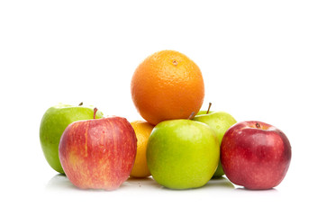 Composition with fruits isolated on a white
