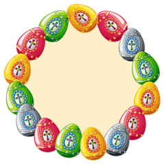 Holiday background with Easter eggs