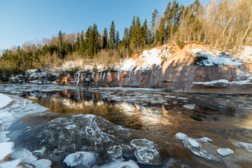 frozen river in winter