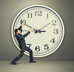 yelling businessman trying to stop