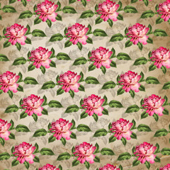 Grunge vintage background with flowers for design