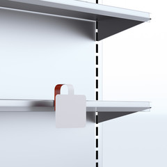 Obraz premium Shelf with blank wobbler