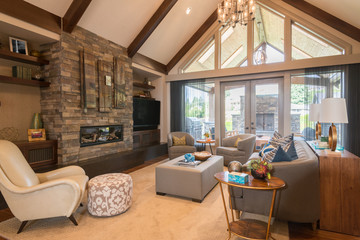 Beautiful New Furnished Living Room in New Luxury Home