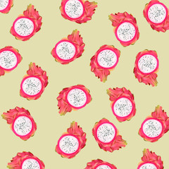 Tropical background with dragon-fruits