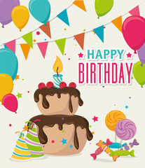 Happy Birthday design, vector illustration.