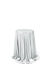 White round table and cloth