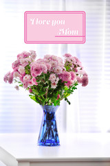 Beautiful bouquet of flowers in vase