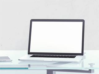Fototapeta premium Modern working place with laptop