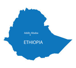 blue map of Ethiopia