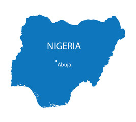 blue map of Nigeria