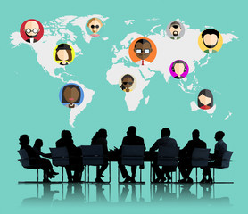 Global Community World People Social Networking Connection