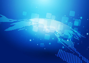 Abstract World Map & Technology Background