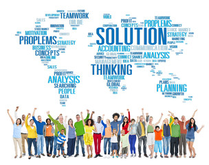 Solution Solve Problem Strategy Vision Decision Concept