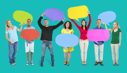 Group Friends Opinion Speech Bubbles Expression Concept