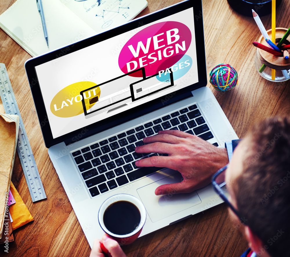 Aufkleber web design content creative website responsive concept