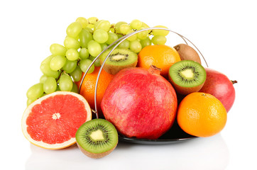 Assortment of fruits isolated on white