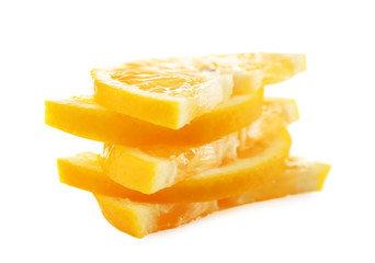 Sliced lemon isolated on white