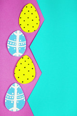 Felt Easter eggs on craft paper background